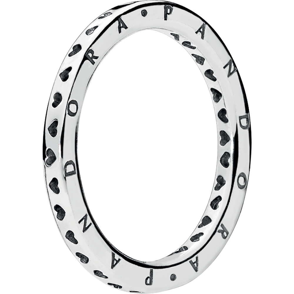 Heart silver logo ring