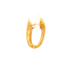 Oblong Huggie Earrings in Yellow Gold