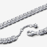 14k gold-plated tennis bracelet with clear cubic zirconia