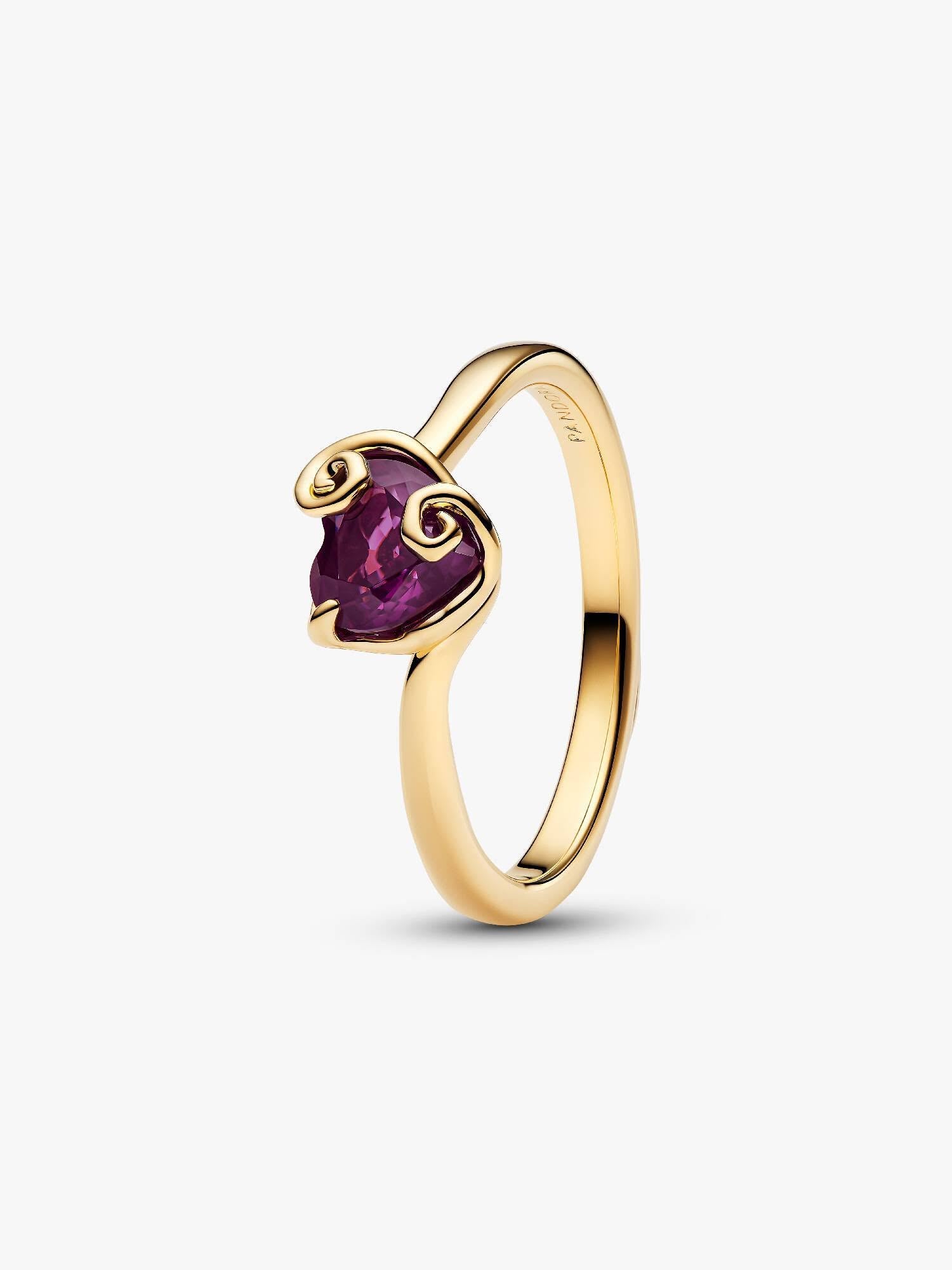 Disney Sally 14k gold-plated ring with violet purple crystal