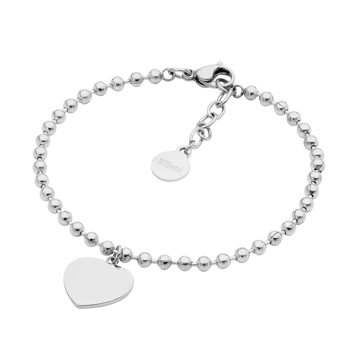 Ellani Ball Braclet with Flat Heart