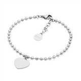 Ellani Ball Braclet with Flat Heart