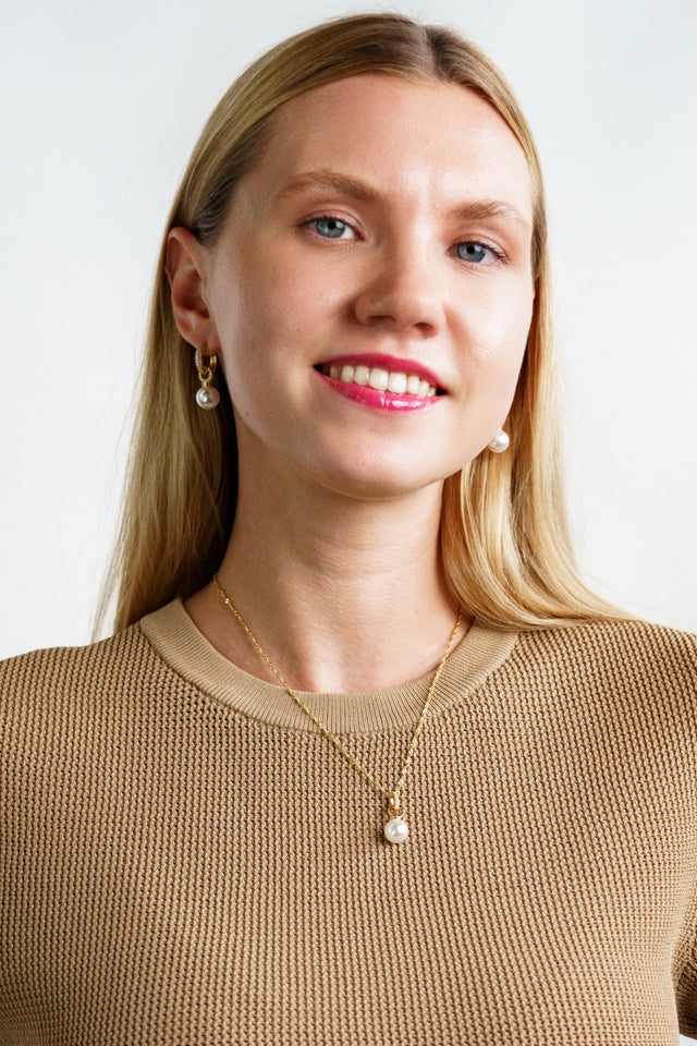 GEORGINI ADAGIO PEARL DUO PENDANT SILVER