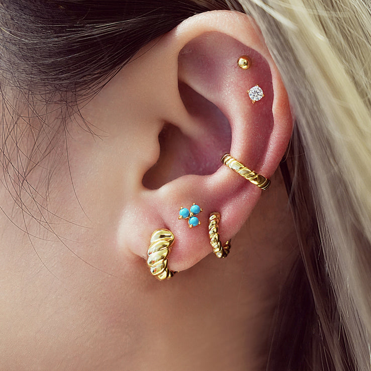 Ania Haie Texture Small Huggie Hoop Earrings