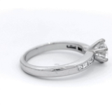 Shoulder Cut Diamond Ring Set in White Gold