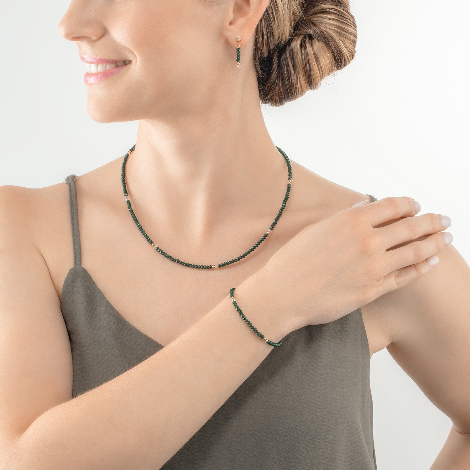 Coeur de Lion Necklace Little Twinkle Gold-Dark Green