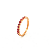Straight Claw Set Ruby Dress Ring in Yellow Gold