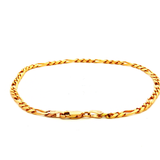 Diamond Cut Figaro Bracelet in Yellow Gold