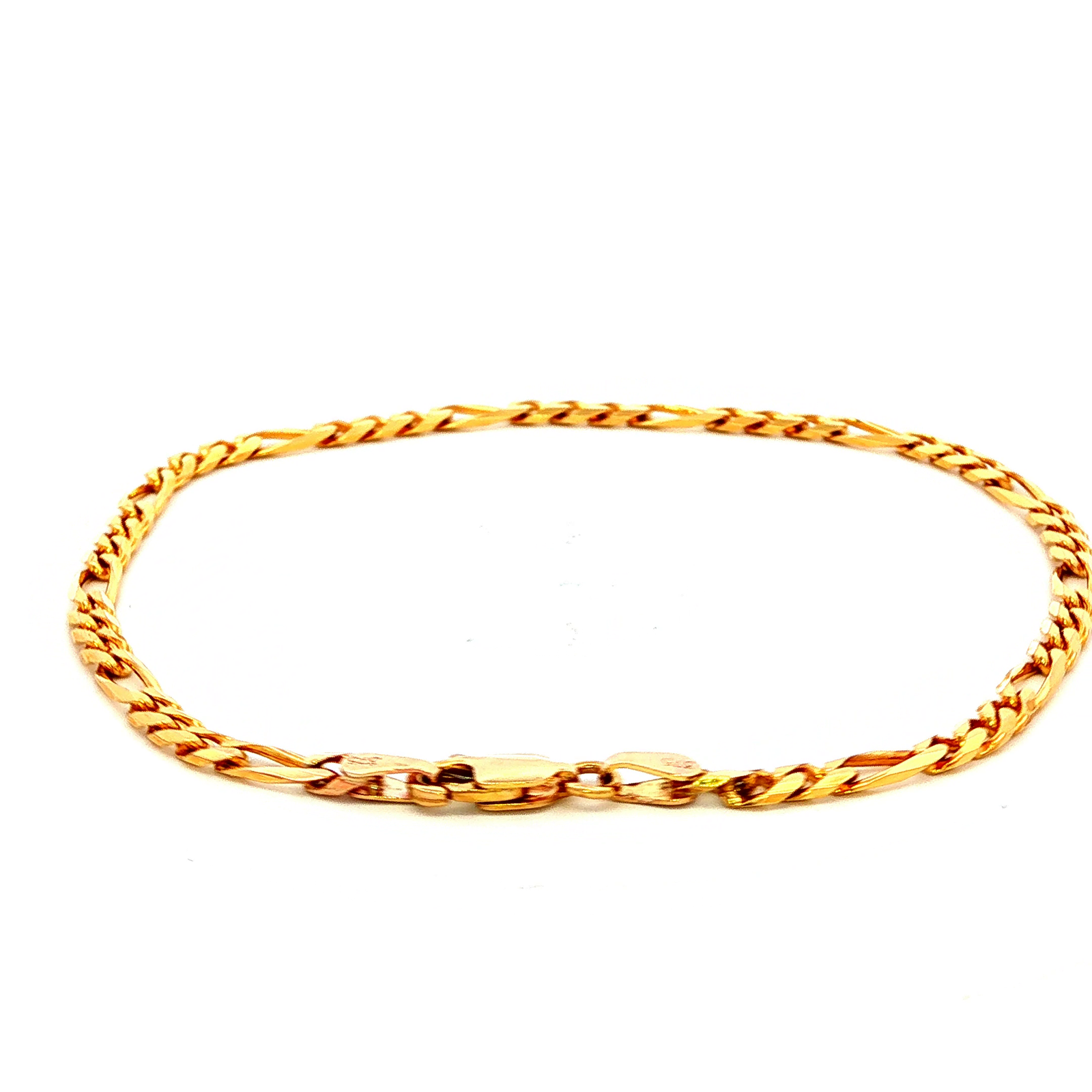 Diamond Cut Figaro Bracelet in Yellow Gold