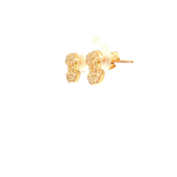 Large Chanel-Style Stud Earrings in Yellow Gold