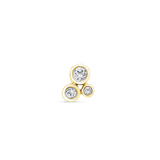 Lab Grown Diamond Flat Back Earring in 9K Yellow Gold