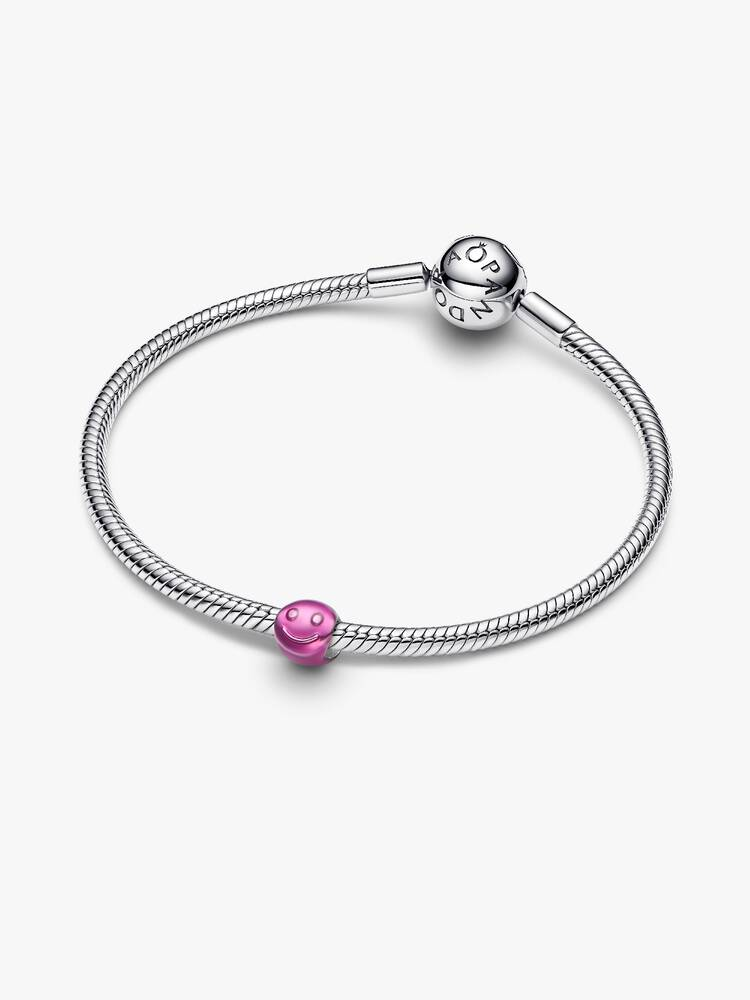 Pandora Mini Charm Smile pink metallic effect
