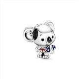 Australian Koala Silver Charm w Mixed Enamel