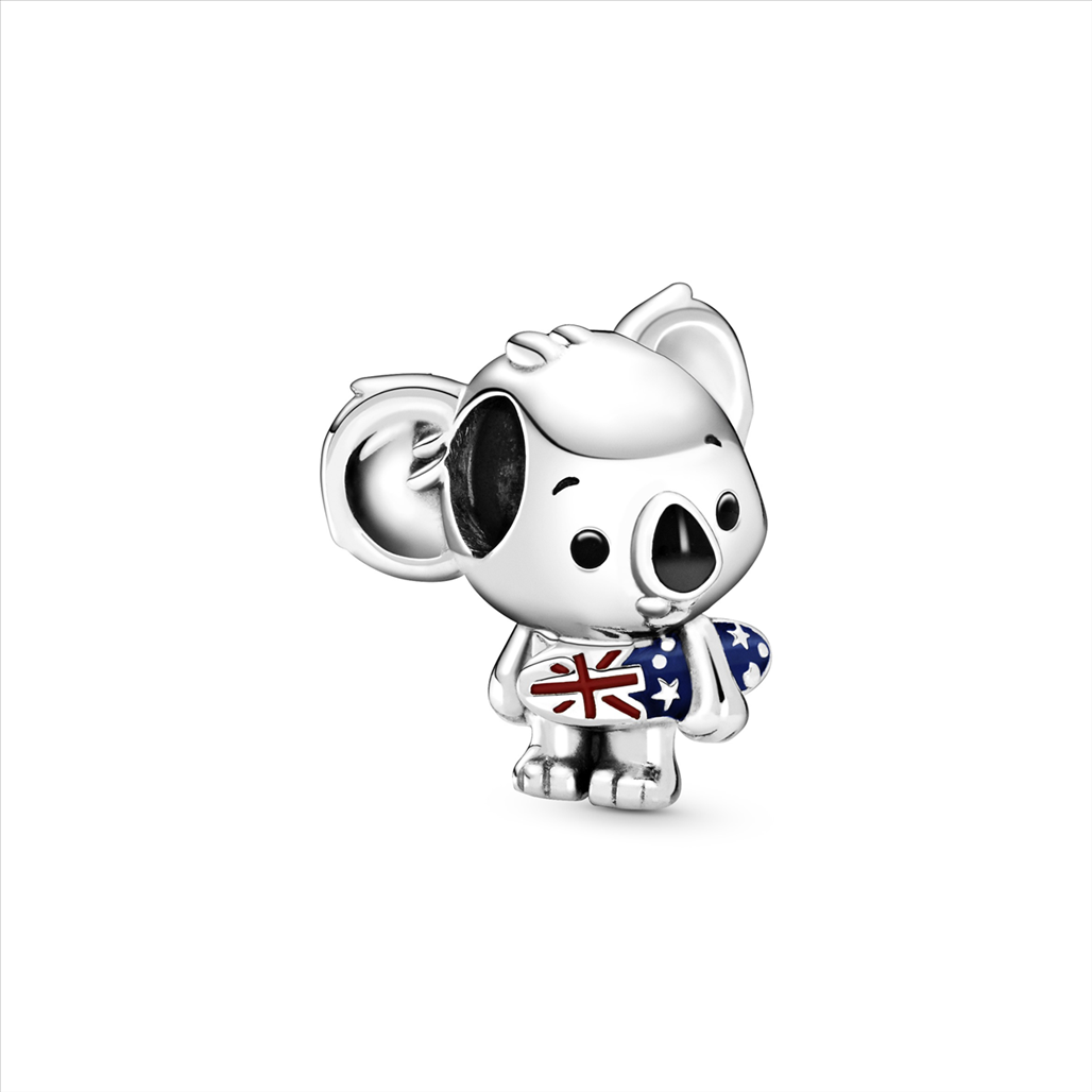Pandora Australian Koala Silver Charm w Mixed Enamel