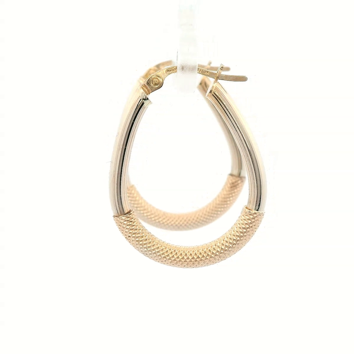 Tear Drop Hoop Earrings in Yellow Gold