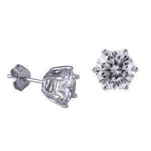 Round 6 Claw Cubic Zirconia Studs