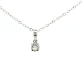 Classic White Gold Round Brilliant Diamond Pendant Necklace