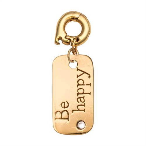 Nikki Lissoni Gold Plated 'Be Happy' 20mm Charm