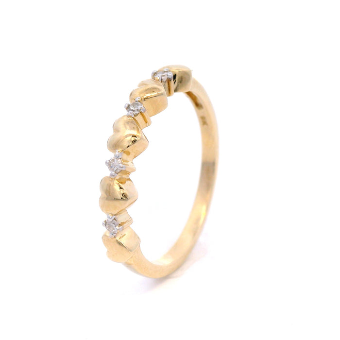 Diamond Heart Ring in Yellow Gold
