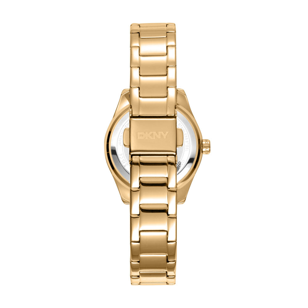 DKNY Chambers Glitz Gold Band Stainless Steel Watch