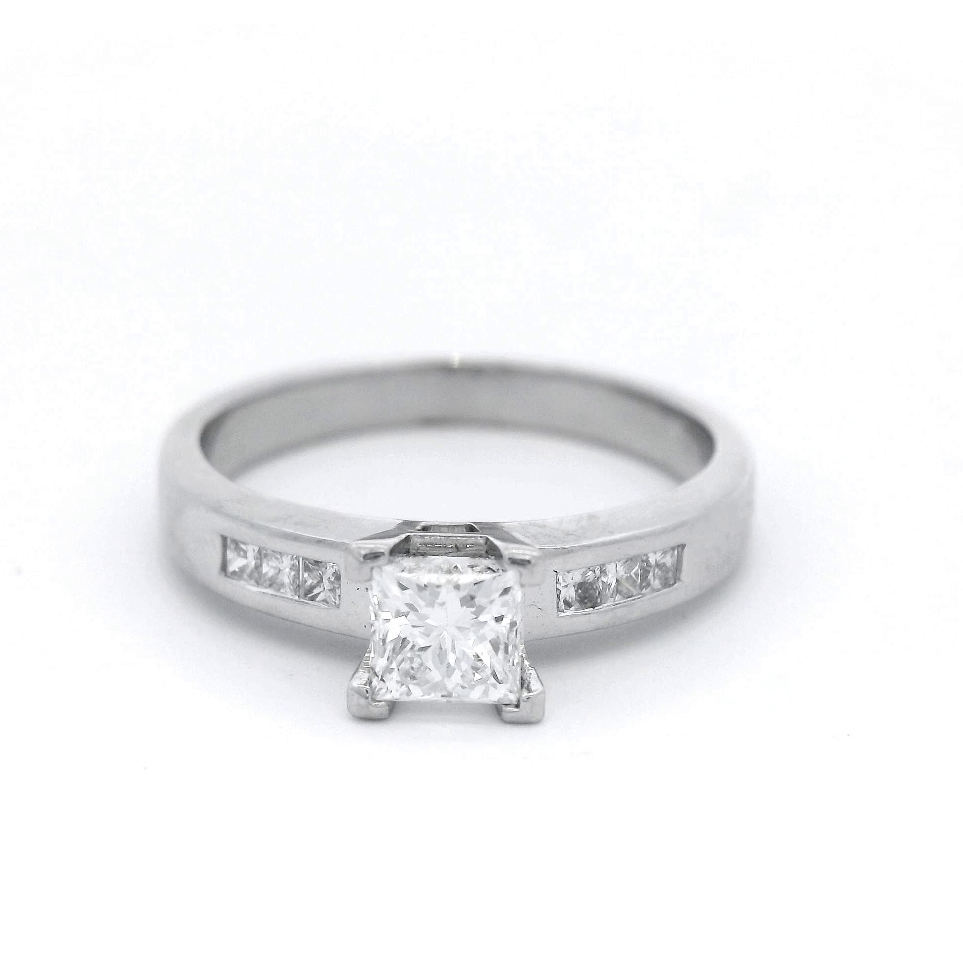 Princess Channel Set Diamond Set in White Gold