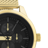 Gold Coloured Oozoo Watch With Gold Coloured Metal Mesh Bracelet