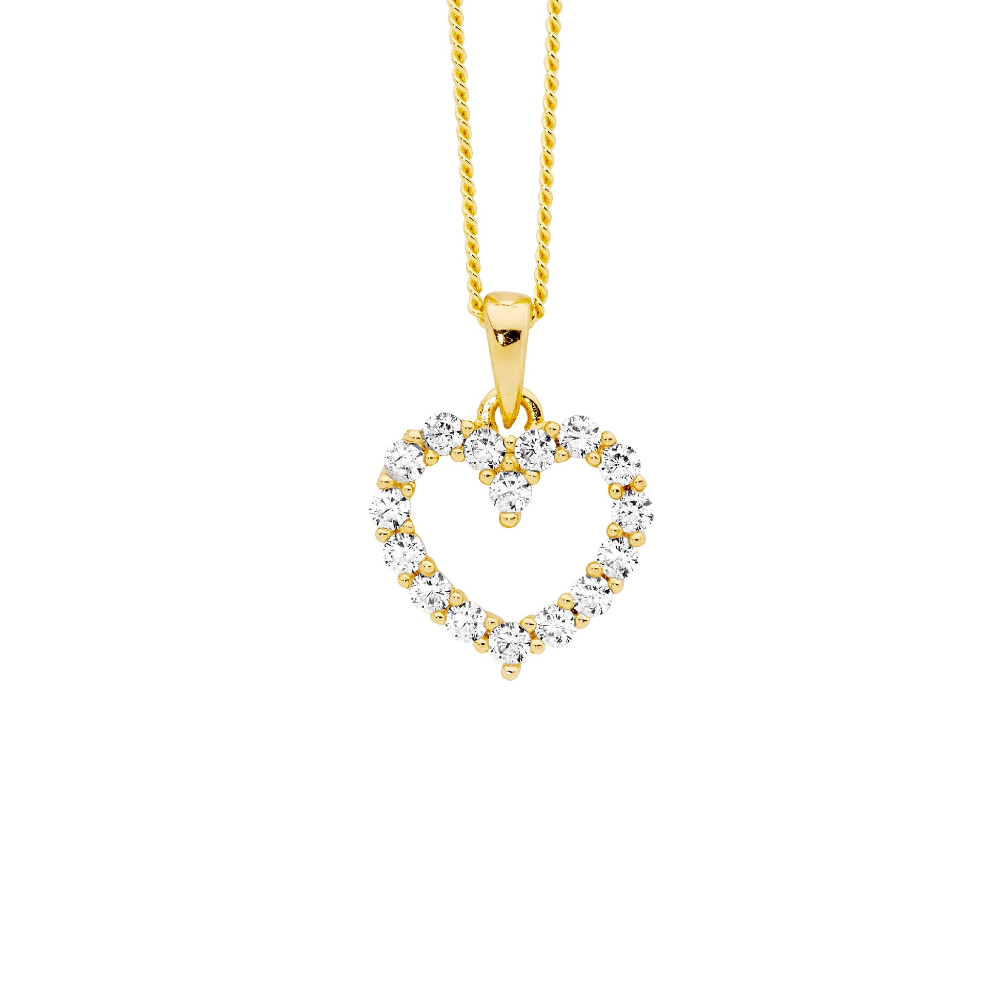 Ellani Open Heart Pendant with Cubic Zirconia