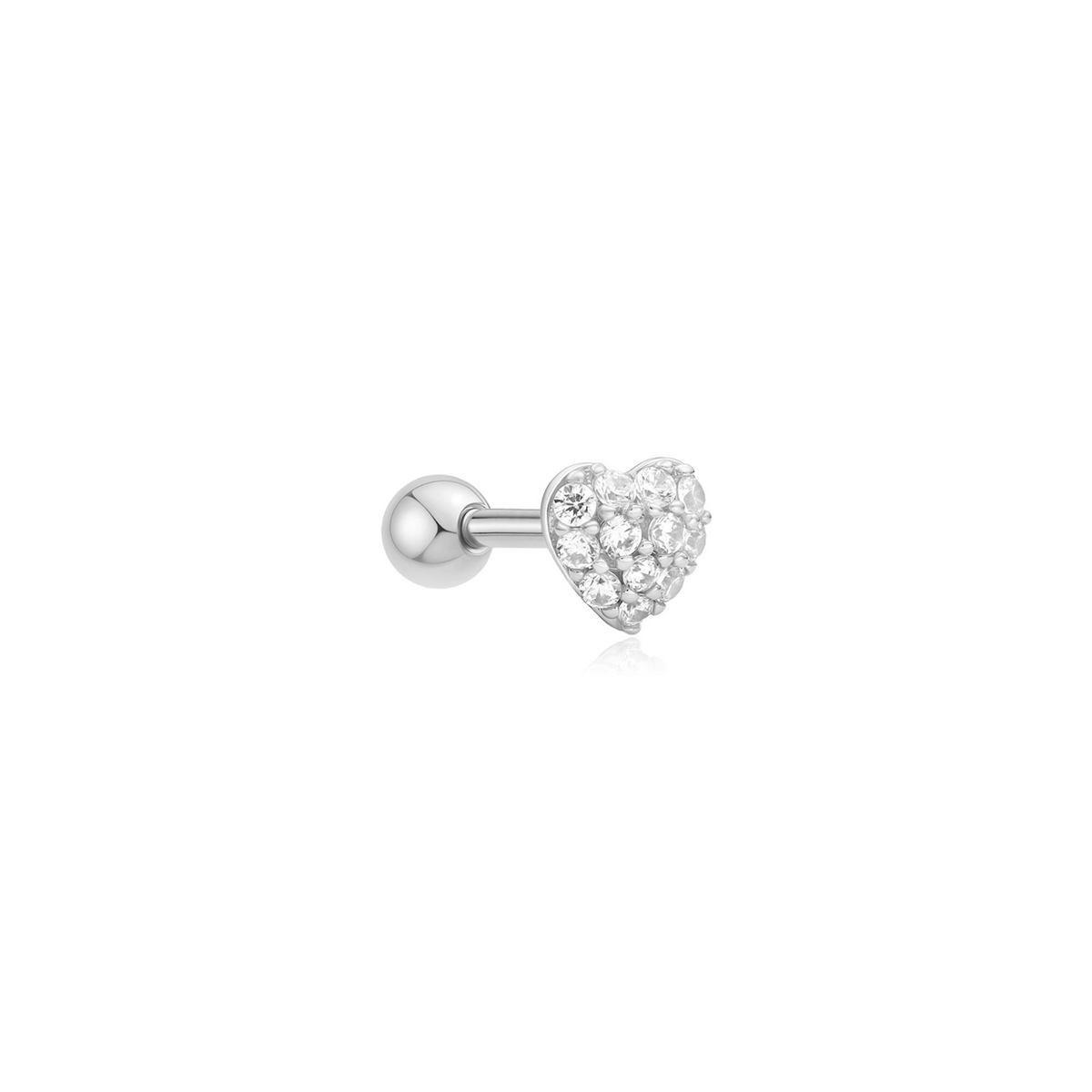 Ania Haie Pave Heart Barbell Single Earring