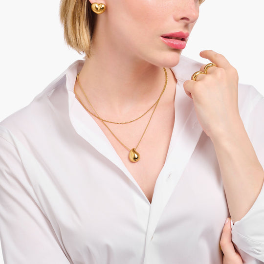 Thomas Sabo Necklace with pendant in drop-shape gold
