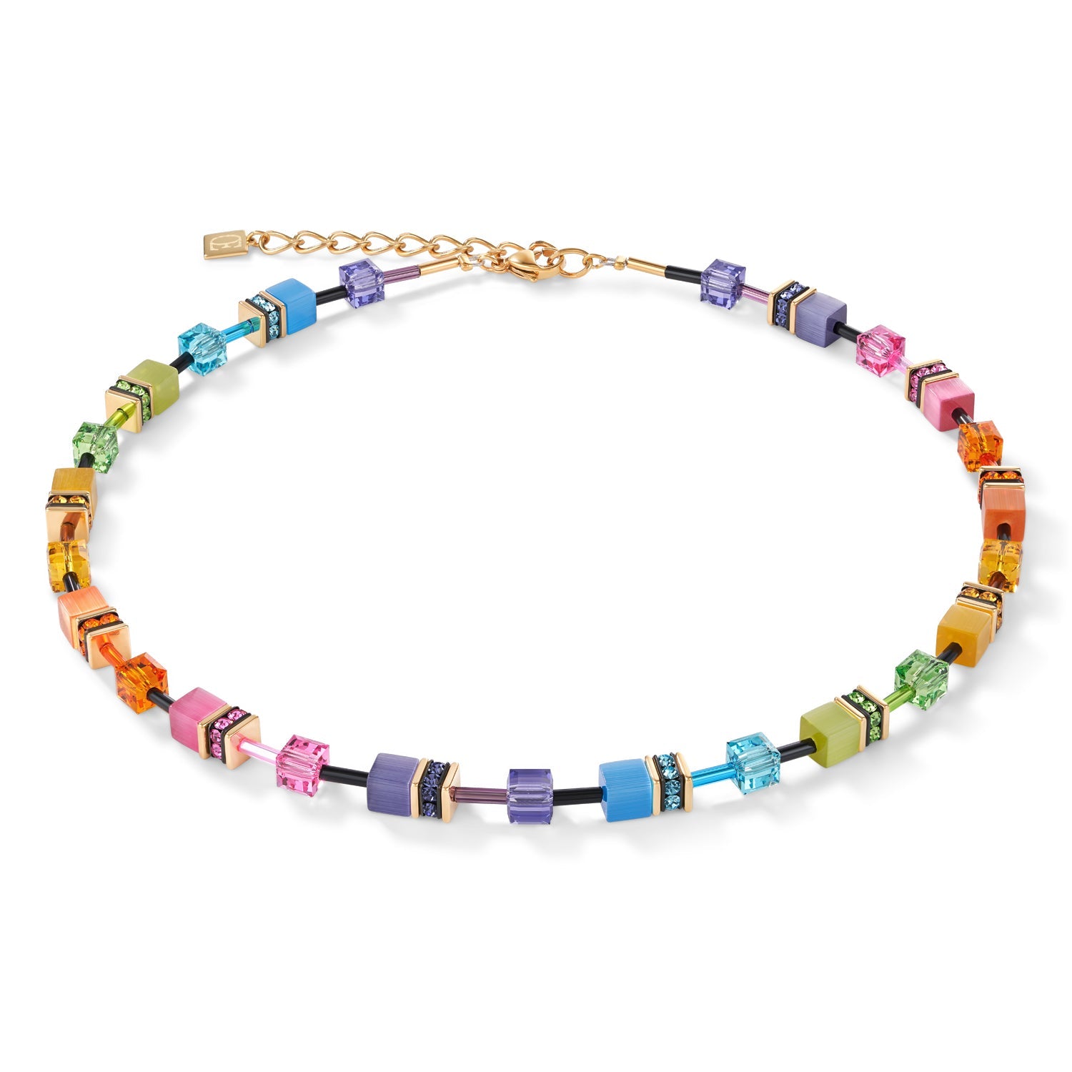 Geo Cube Fresh Rainbow Necklace