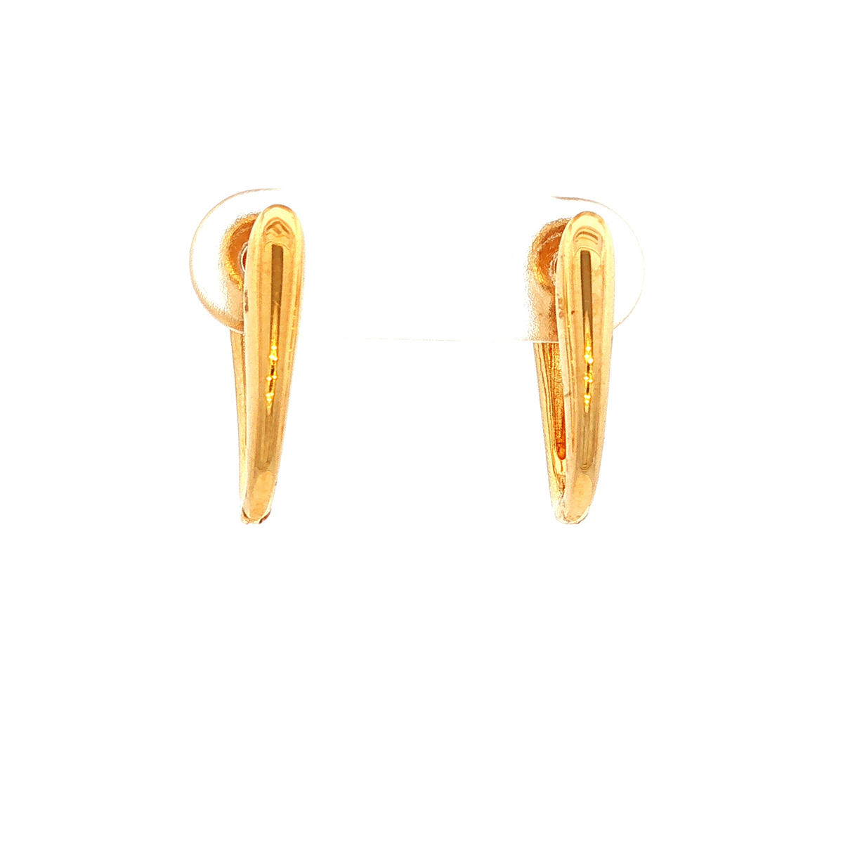 Oblong Huggie Earrings in Yellow Gold