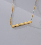 Kirstin Ash Engravable Bar Necklace 18K Rose Gold Vermeil