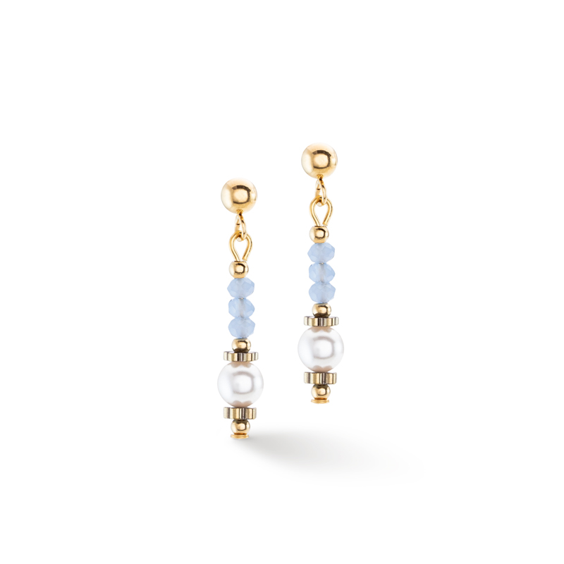 Little Twinkle Pearl Mix Light Blue Earrings