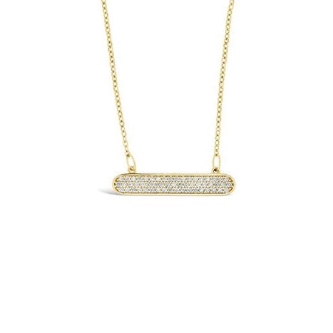 9ct Gold Cubic Zirconia Set Bar Necklace