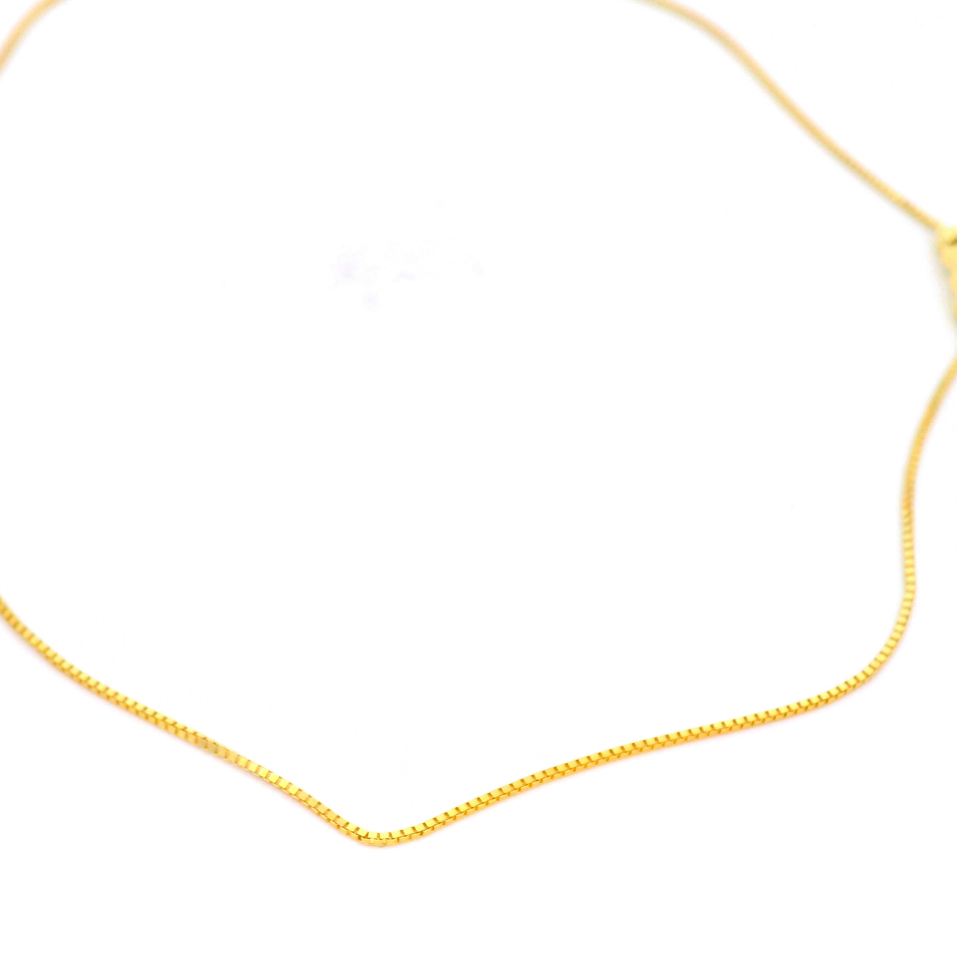 Heart Box Chain Anklet in Yellow Gold