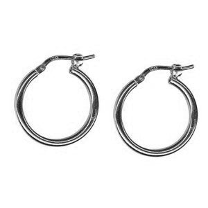 Sterling Silver Italian Plain  Hoop Earrings 2mm