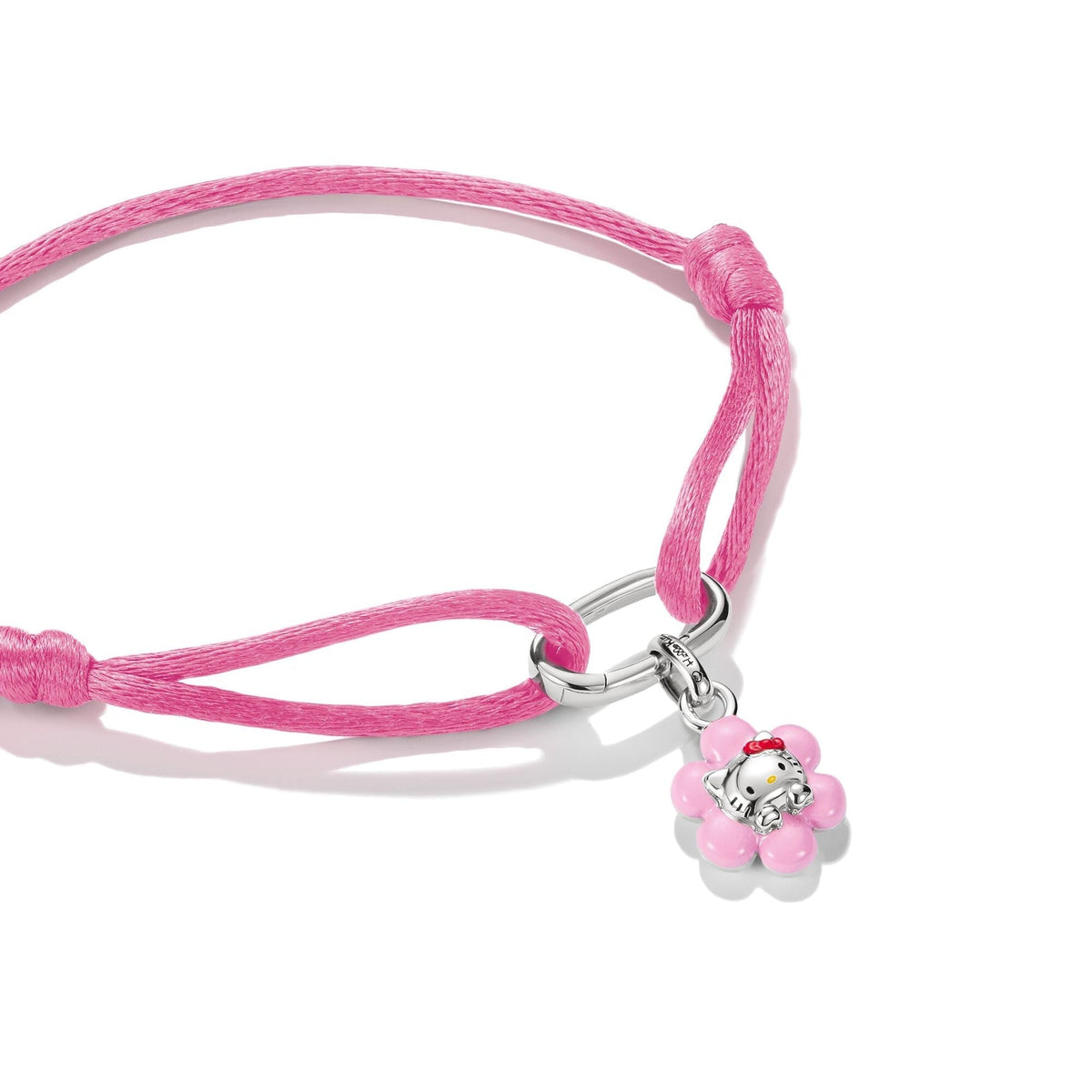 Hello Kitty Textile Bracelet with Pink Flower