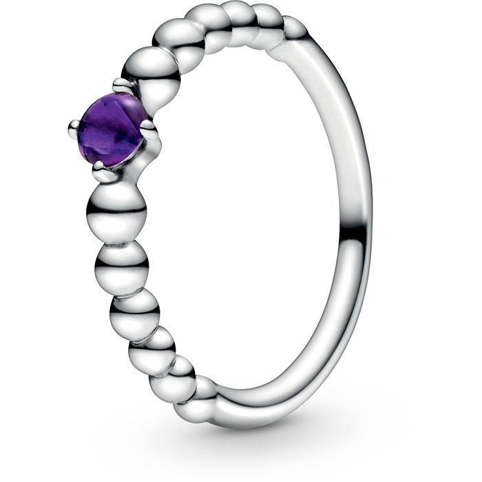 Sterling silver ring with treated purple topaz