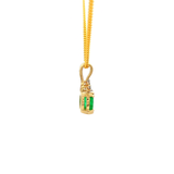 Emerald and Diamond Pendant in Yellow Gold