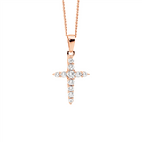 Ellani Sterling Silver Necklace with Cross Shaped Pendant