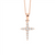 Ellani Rose Gold Plated Cross Pendant - Sterling Silver Cubic Zirconia