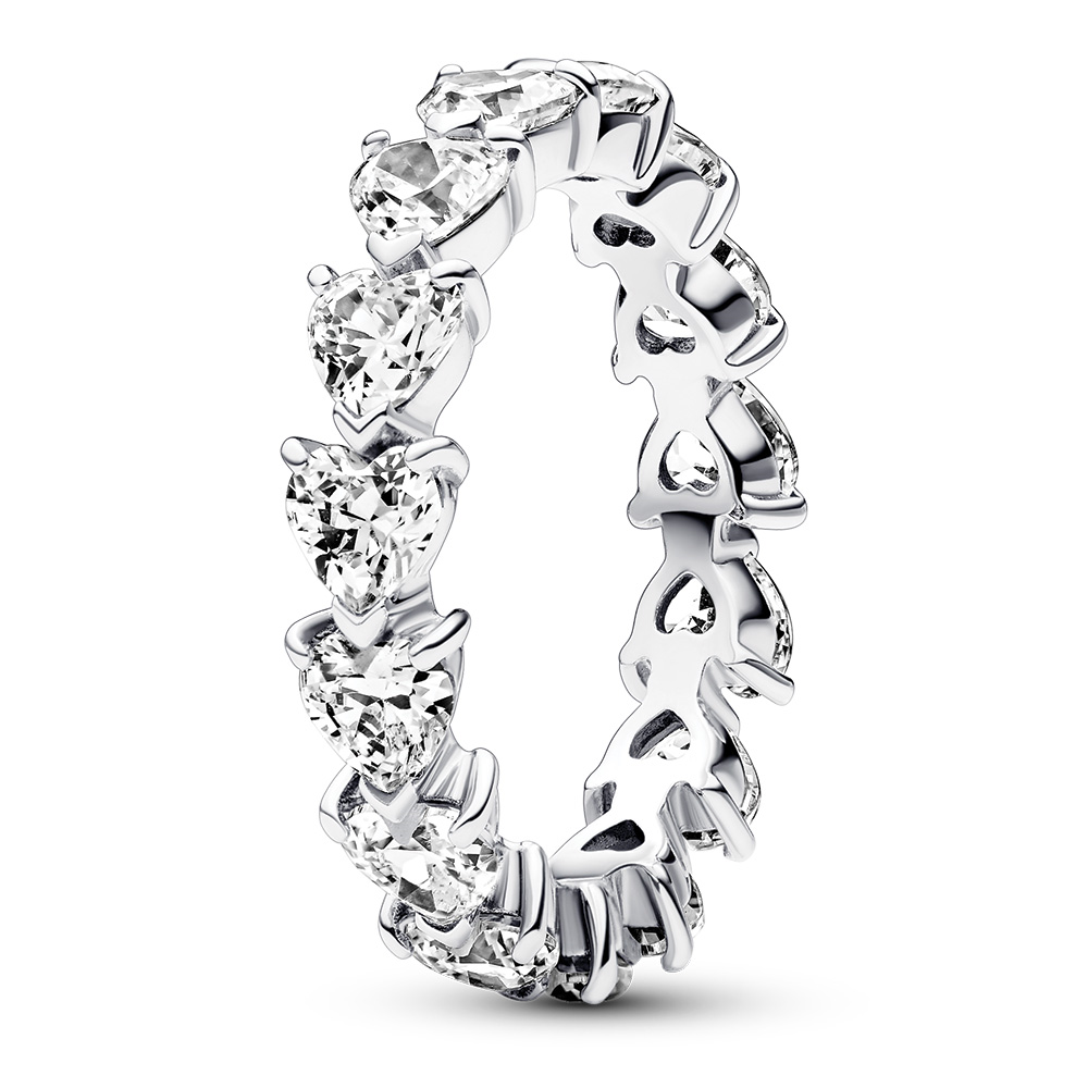 Pandora Hearts sterling silver ring with clear cubic zirconia