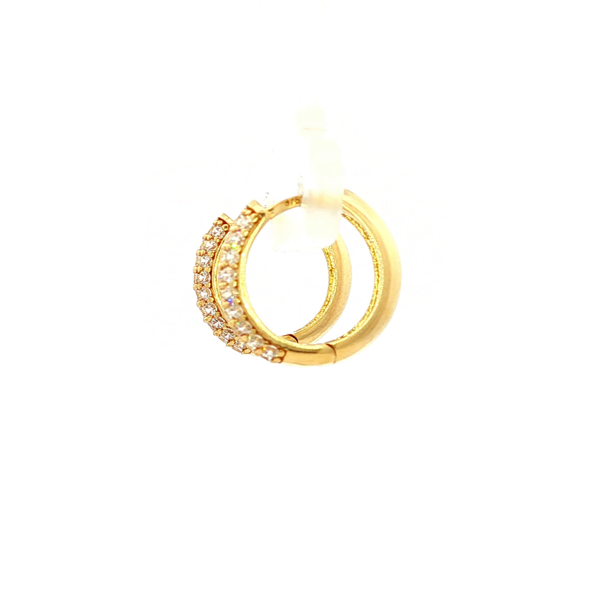 9ct YG Hoop Earrings with CZ 2.2gm