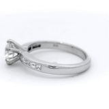 Shoulder Cut Diamond Ring Set in White Gold