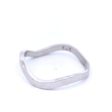 Plain Wave Ring in White Gold