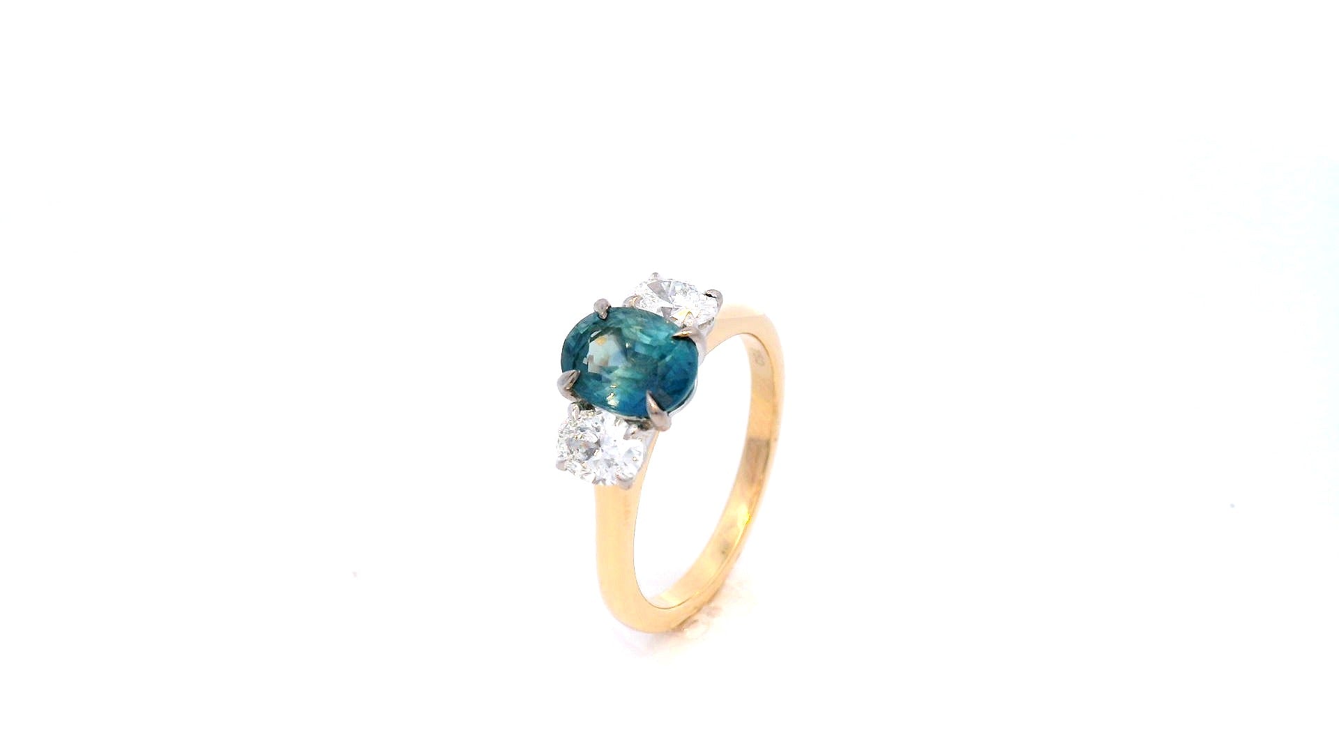 Ceylon Sapphire and Natural Diamond Dress Ring in 18 Carat Gold