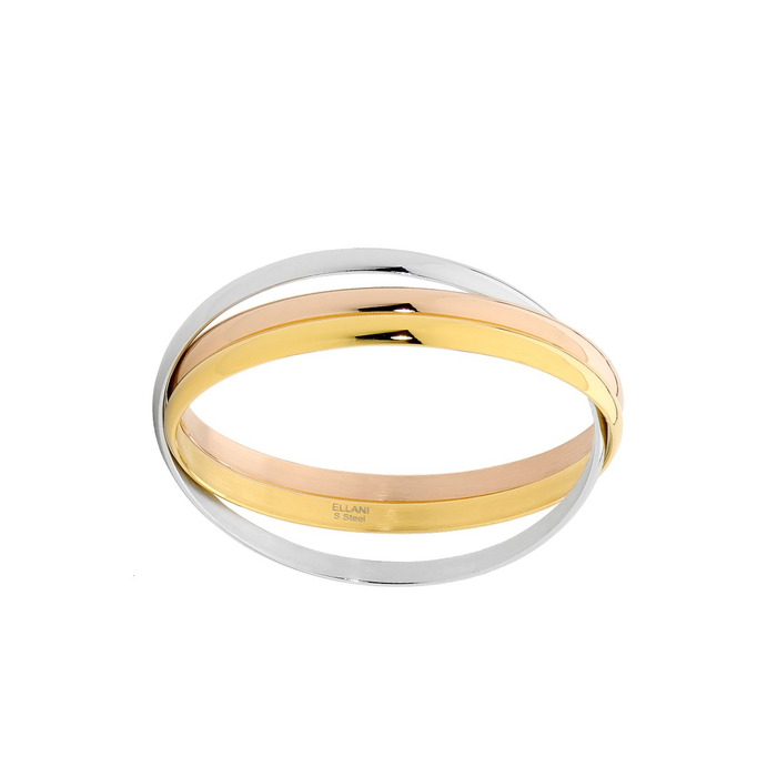 Ellani Stainless Steel Bangle Tripple Linked