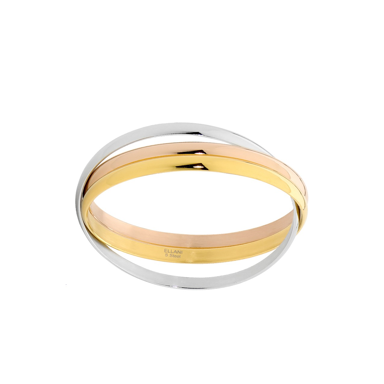 Ellani Stainless Steel Bangle Tripple Linked