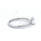 Princess Cut Solid Diamond Engagement Ring in White Gold