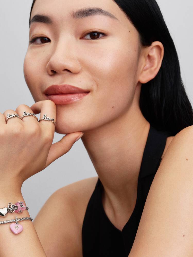 Pandora Pink Murano Glass Love Cube Charm